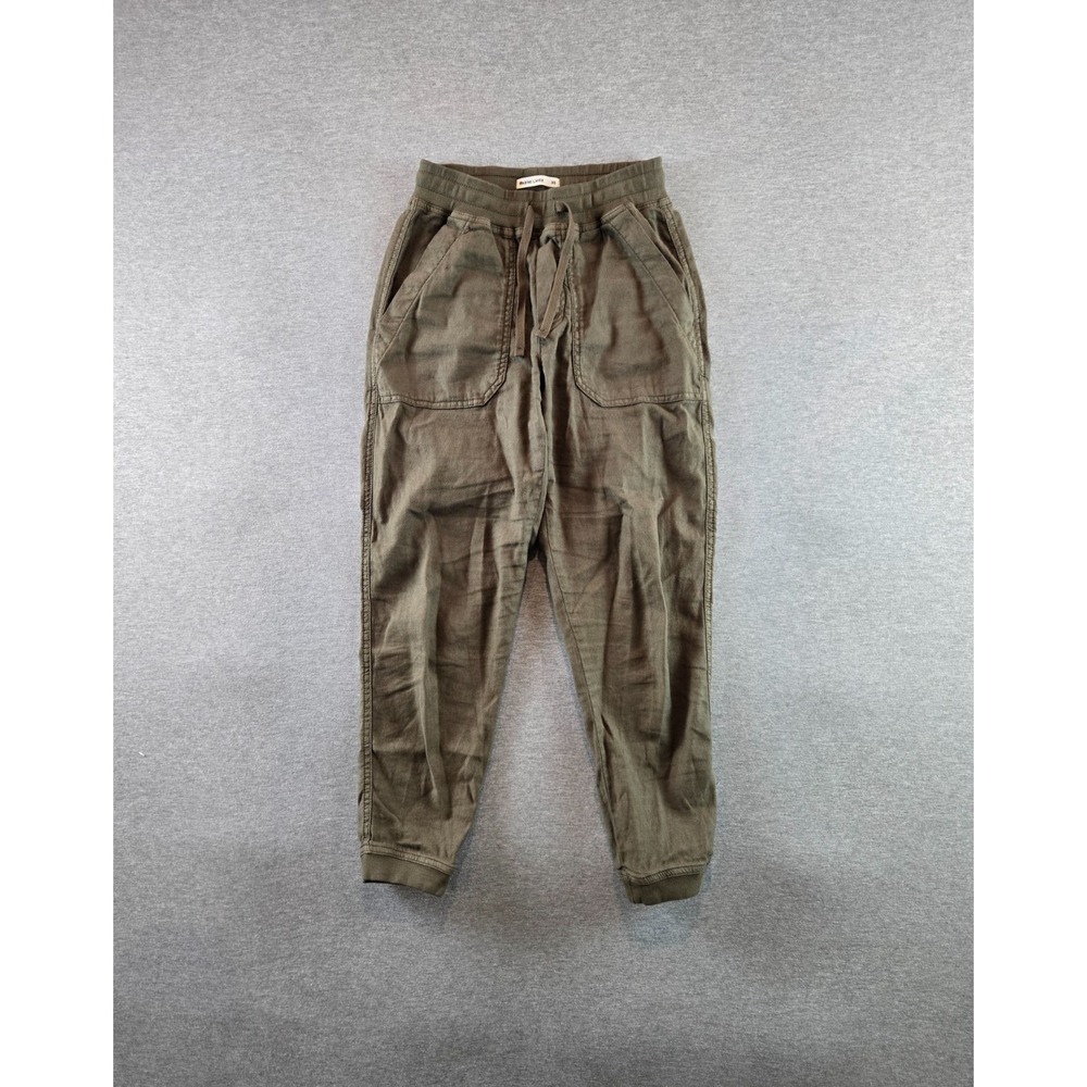 Marine Layer Pants Womens XS Olive Luna Jogger Linen Blend Drawstring Stretch